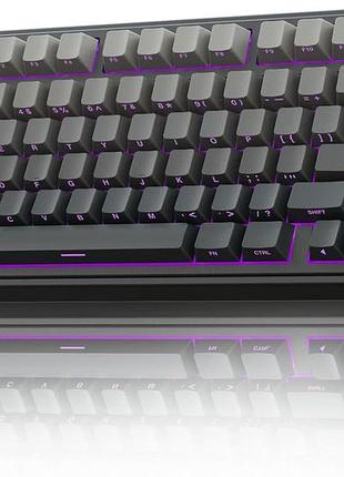 Беспроводная механическая клавиатура aula f75 pro, 75%, rgb-градиент, bluetooth 5.0, 2,4 ггц и usb, программируемая, 4000 мач, чор
