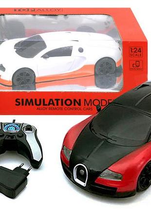 Машина "bugatti" металева на радіокеруванні, акумулятор, в коробці jt040 р.30*15,6*11,1 см