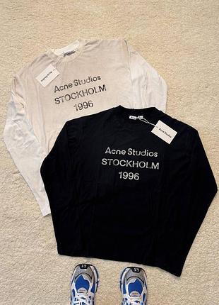 Лонгслів acne studios чорний / білий | унісекс | s–xl