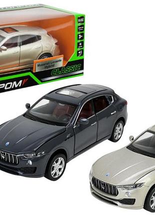 Машина металлическая 68398 1:32 maserati levante suv, на батарейки, свет, звук, открываются двери, коробка автопром