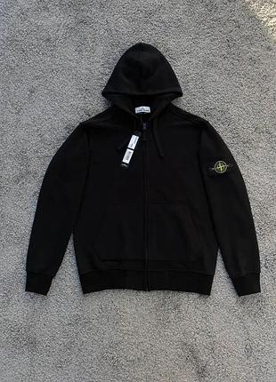 Зипка stone island, зп-худи stone island, мужская кофта на молнии стоун айленд, теплая зоп кофта stone island, брендовый худи m