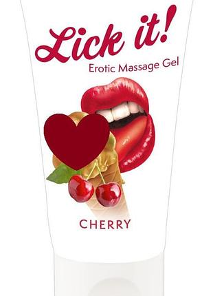 2в1 лубрикант и массажное масло – lick it! cherry, 50 мл sexstyle