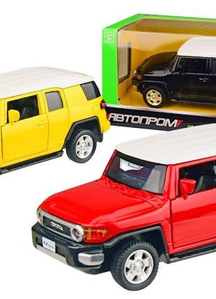 Машина металлическая 4305 1: 43 toyota fj cruiser, 3 цвета, открываются.двери, в коробке 14,5x6,5x7 см автопром