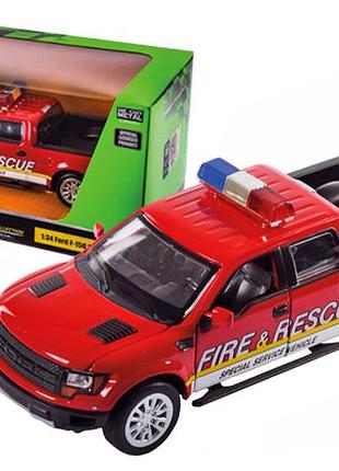 Машина металева 68424 "автопром",1:34 ford f-150 svt raptor-police, батарейки, світло, звук, відкриваються двері, коробка 18*9*9