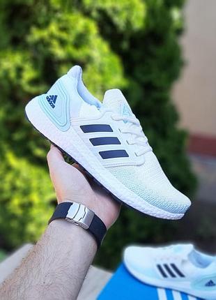 Чоловічі літні кросівки adidas ultra boost білі з бірюзой модні весіння кросівки адідас ультра буст 44(28.5)
