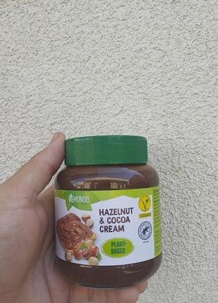 Шоколадно-горіхова паста vemondo hazelnut & cocoa cream 400 г веганська кремова паста з фундуком