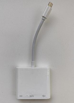 Переходник lightning to otg digital av adapter, предназначен для устройств apple (iphone и ipad)