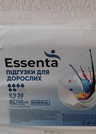 Подгузники для взрослых essenta normal, размер xl, 120-170 см 30шт/уп