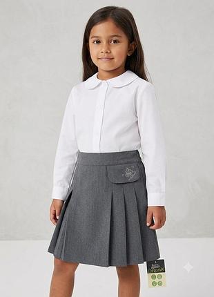 Детская школьная юбка f&f tesco back to school 104 см полномерная серого цвета