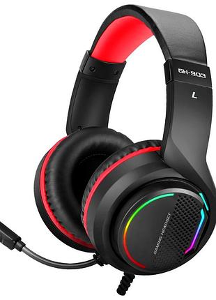 Ігрові навушники xtrike me gaming rgb підсвічування gh-903, чорний