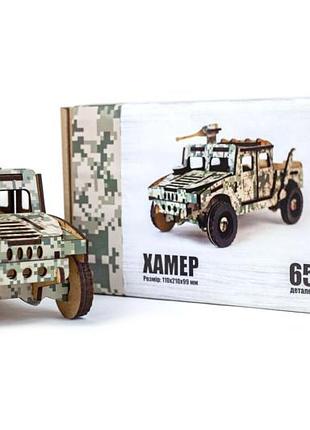 Конструктор 65-00743 "хамер" древесный, 65 дет., р.11x21x10см puzzleok