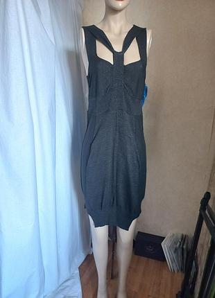 Трикотажная мини-платье allsaints lightning metallic knit dress (размер m-l) оригинал