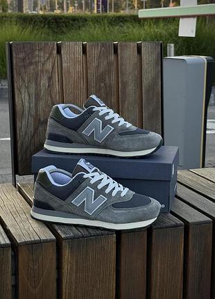 Кроссовки new balance 574 нью баланс 574 хаки из замши для мужчин легкие комфортные