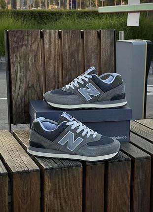 Кроссовки new balance 574 нью баланс 574 хаки из замши для мужчин легкие комфортные