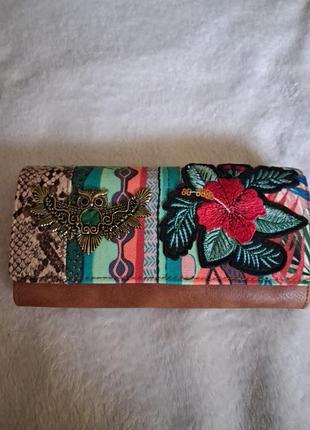 Oригінальний яскравий жіночий гаманець від desigual, модель long coin purse friezes.