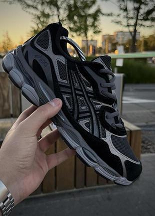 Кроссовки asics gel nyc асикс гел ник черно-серые для мужчин на каждый день