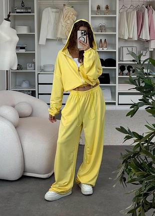Трендовый женский оверсайз костюм (кофта+палаццо) 42-46 48-50