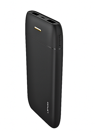 Повербанк lenyes px167 10000 mah чорний, портативний зовнішній акумулятор павербанк з led-індикатором на 2 usb