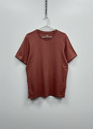 Базова футболка uniqlo supima cotton crew neck t-shirt coral