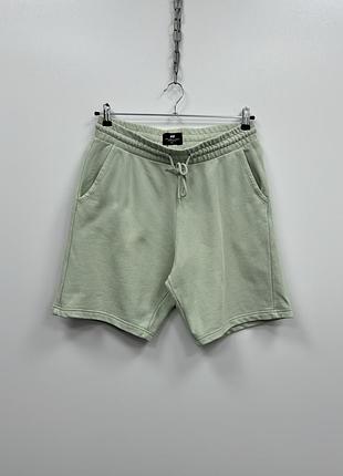 Базові шорти h&m long length regular fit sweat shorts green mint