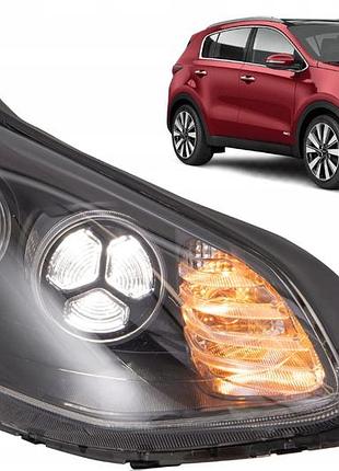 Фара передняя kia sportage (ql) 2015-2022, правая, электрическая регулировка, без ламп (hb3/py21w/led), белая вставка, depo,