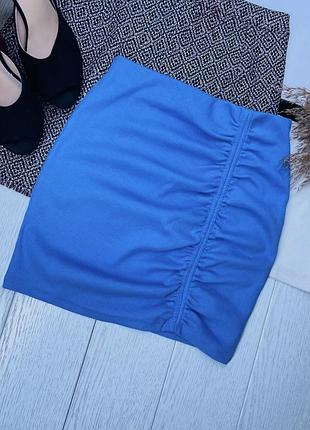 Нова літня спідниця zara s коротка спідниця бавовняна блакитна спідниця зара з драпіруванням