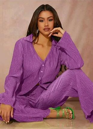 💜 комплект shein — яскравий (кофта + штани) 💜 размер s, m