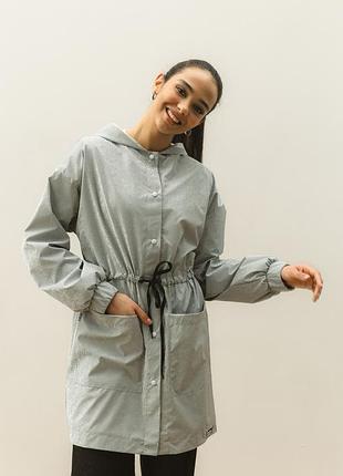 Серая ветровка парка l-xl
