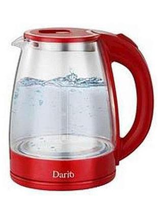 Чайник электрический (1,8л, 1,8квт, стекло) dr1802-red тм dario