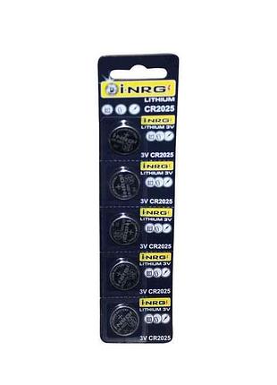 Батарейка cr-2025 lithium, 3v, 5шт блист тм i-nrg