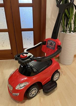 Толкокар smiki червоний, дитячий автомобіль автокаталка