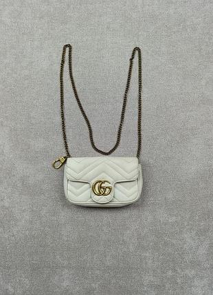Женская кожаная мини-сумка на плечо в стиле gucci gg marmont