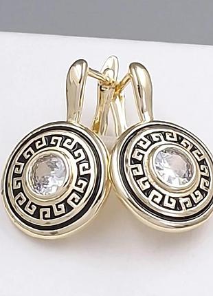 Сережки xuping позолота хр 18 к. довжина 2,8 см. ширина 1,7 см.
