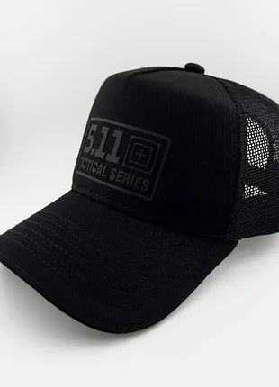 Бейсболка тракер 5.11 tactical series с сеткой, черная, коттон, ручная работа (украина), s, m, l/xl