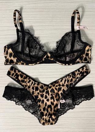 Комплект білизни victoria’s secret бюстгальтер 34b (75b), трусики чікі розмір s. very sexy. вікторія сікрет