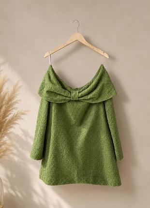 Сукня zara з відкритими плечима, оливкова, розмір m