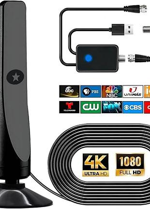 Цифрова телевізійна антена, потужна внутрішня та зовнішня hdtv антена з підсилювачем, прийом 360