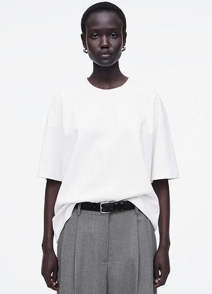 Футболка женская плотная cos oversized cotton t-shirt / м