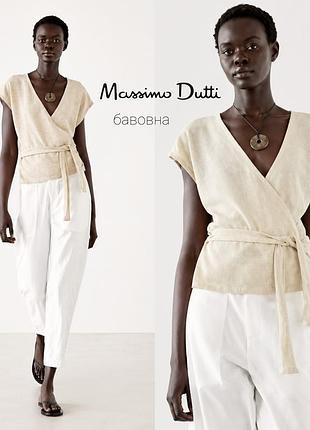 Massimo dutti плотный трикотажный топ на запах