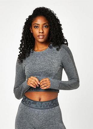 Безшовний спортивний кроп-топ everlast seamless long sleeve (з вирізом під великий палець) розмір 40