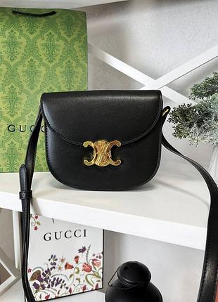 Женская сумка celine черная, кемэл натуральная кожа