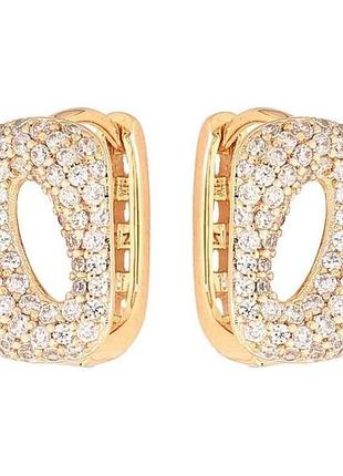 Сережки кільця позолота 18k інкрустація кристалами арт.307691 тм xuping