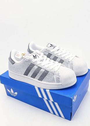 Білі в камінчиках adidas superstar ||  під замовлення 💜💛💜