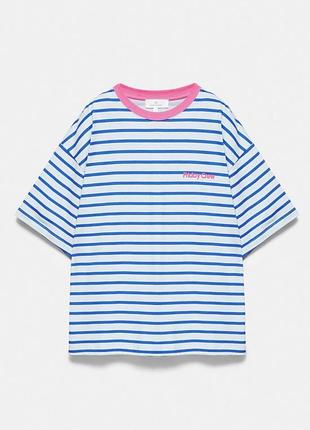 Базова футбольна pull&bear футболка в смужку