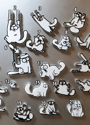 Магнит на холодильник "кот simon's cat" – декоративный магнит, 3d-печать, 1 шт