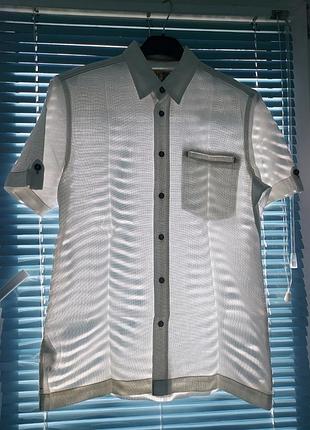 Белая хлопковая летняя рубашка north coast (marks &amp; spencer england) s