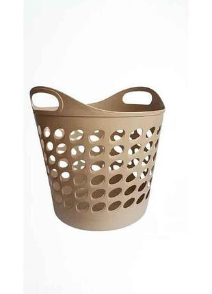 Корзина без кришки 20л 35см бежевий кругла арт.rbas20beige тм мм-пласт
