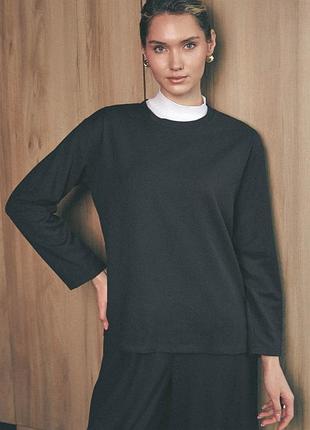 Кофта з італійської костюмки l-xl. чорний