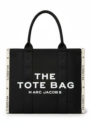Женская сумка 6602 marc jacobs the tote bag средняя черно-белая