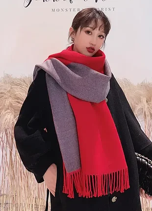 Жіночий шарф fashion червоний-сірий 65x200 см, червоний 2571226